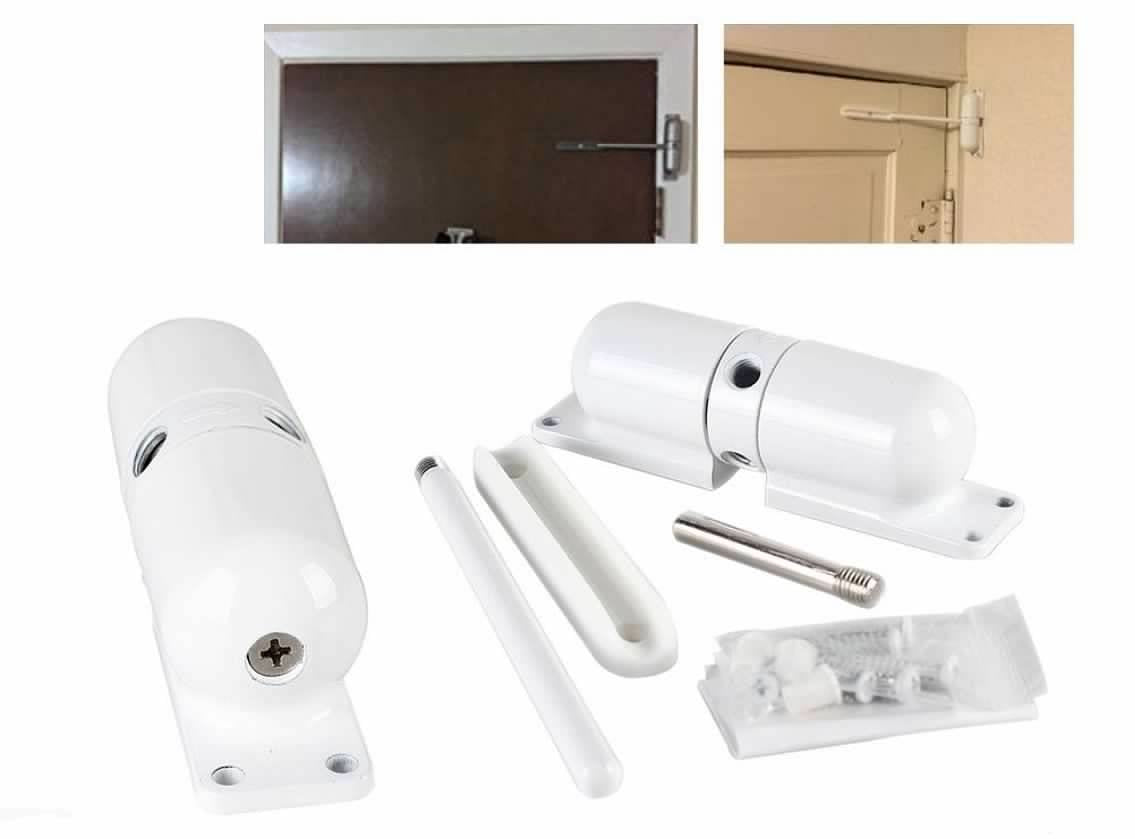 Aluminum Alloy Safety Spring Door Closer Light Duty Adjustable Closing Tension Fire Rated