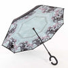 C-Handle Parasol Folding Rain Windproof Umbrella Double Layers Inverted Reverse