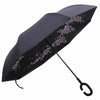 C-Handle Parasol Folding Rain Windproof Umbrella Double Layers Inverted Reverse