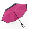 C-Handle Parasol Folding Rain Windproof Umbrella Double Layers Inverted Reverse