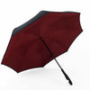 C-Handle Parasol Folding Rain Windproof Umbrella Double Layers Inverted Reverse