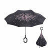 C-Handle Parasol Folding Rain Windproof Umbrella Double Layers Inverted Reverse