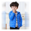 Child Wave Pattern Light Thin Down Coat Hooded   sapphire   100cm - Mega Save Wholesale & Retail - 1