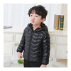 Child Wave Pattern Light Thin Down Coat Hooded    black    100cm - Mega Save Wholesale & Retail - 2