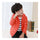 Child Wave Pattern Light Thin Down Coat Hooded   orange   100cm
