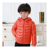 Child Wave Pattern Light Thin Down Coat Hooded   orange   100cm