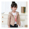 Child Wave Pattern Light Thin Down Coat Hooded   taupe   100cm - Mega Save Wholesale & Retail - 1