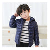Child Wave Pattern Light Thin Down Coat Hooded   navy   100cm - Mega Save Wholesale & Retail - 1