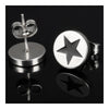 Men's titanium steel earrings flat round drip pentagram earrings Korean jewelry wholesale hypoallergenic GE308 - Mega Save Wholesale & Retail - 2