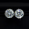 Platinum Galvanized Austrian Fake Crystal Zircon Ear Studs