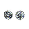 Platinum Galvanized Austrian Fake Crystal Zircon Ear Studs