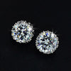 Platinum Galvanized Austrian Fake Crystal Zircon Ear Studs