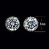 Platinum Galvanized Austrian Fake Crystal Zircon Ear Studs