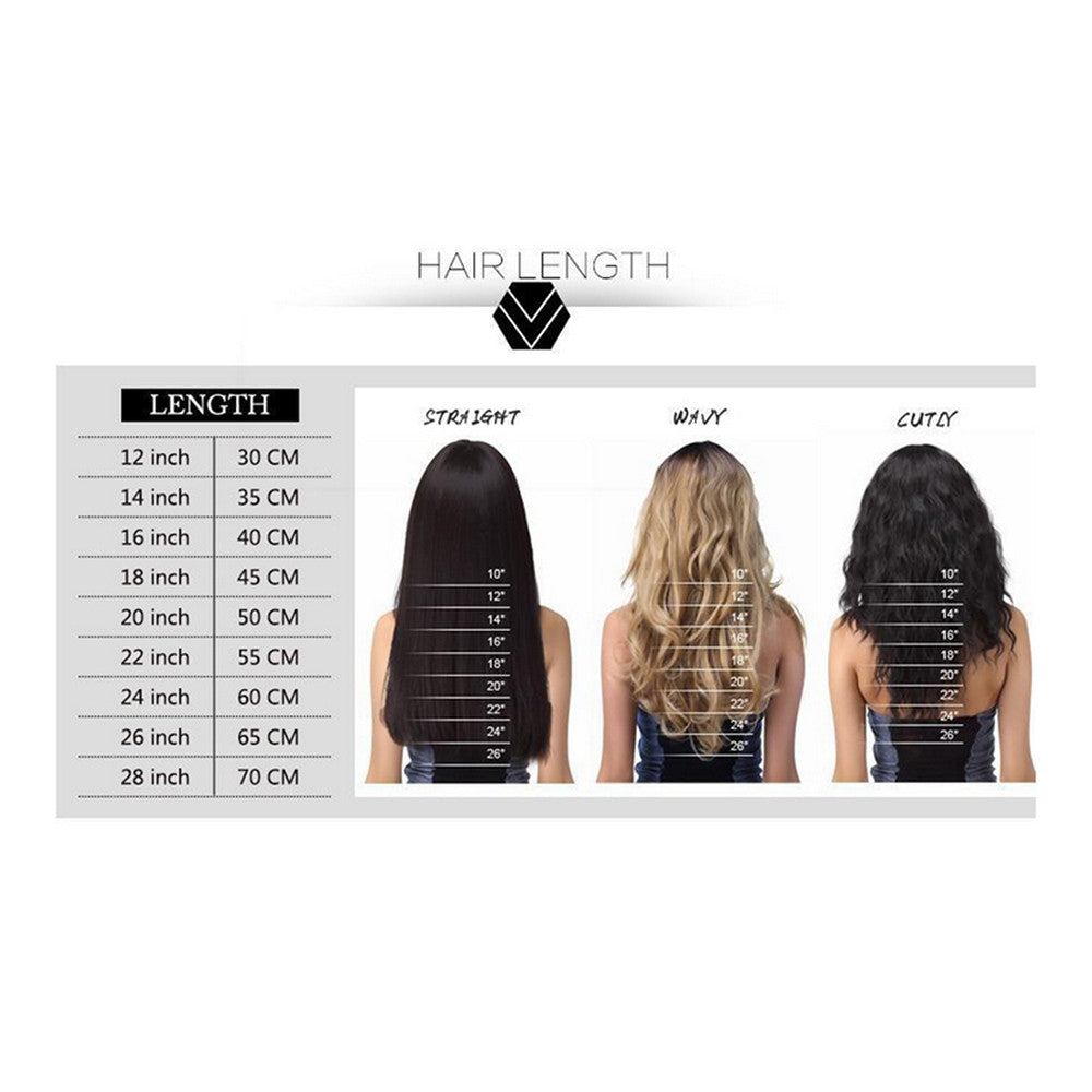 Brazilian hair length chart sale