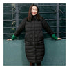 Middle Long Down Coat Woman Contrast Color Thin Light   black   S - Mega Save Wholesale & Retail - 1