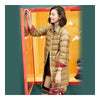 Middle Long Down Coat Woman Contrast Color Thin Light   golden camel   S - Mega Save Wholesale & Retail - 2