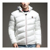 Man Cotton Coat Solid Color Warm Hoodied  white   M - Mega Save Wholesale & Retail - 1