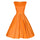 Woman Vintage Solid Color Big Peplum Boat Neck Dress  orange   S - Mega Save Wholesale & Retail - 1