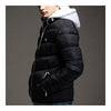 Man Cotton Coat Solid Color Warm Hoodied  black   M - Mega Save Wholesale & Retail - 2