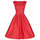 Woman Vintage Solid Color Big Peplum Boat Neck Dress  red   S - Mega Save Wholesale & Retail - 1