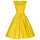 Woman Vintage Solid Color Big Peplum Boat Neck Dress   yellow   S - Mega Save Wholesale & Retail - 1