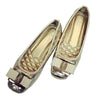 Metal Square Button Bowknot Flat Thin Shoes  golden - Mega Save Wholesale & Retail