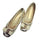 Metal Square Button Bowknot Flat Thin Shoes  golden   35 - Mega Save Wholesale & Retail