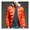 Man Cotton Coat Solid Color Warm Hoodied  orange red   M - Mega Save Wholesale & Retail - 1