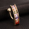 White Colorful Ring Navel Nail Buckle    gold plated colorful zircon - Mega Save Wholesale & Retail - 2