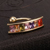 White Colorful Ring Navel Nail Buckle    gold plated colorful zircon - Mega Save Wholesale & Retail - 3