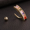 White Colorful Ring Navel Nail Buckle    gold plated colorful zircon - Mega Save Wholesale & Retail - 4