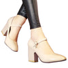 Small Square Last Heel Low-cut Buckle W ork Shoes Plus Size  beige  35 - Mega Save Wholesale & Retail