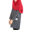 Muslim Long Sleeve Long T-Shirt Paris Beads Fashionable Checks   navy - Mega Save Wholesale & Retail - 3