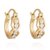 18K Gold Galvanization Zircon Earrings   white - Mega Save Wholesale & Retail - 1