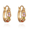 18K Gold Galvanization Zircon Earrings   colorful - Mega Save Wholesale & Retail - 1