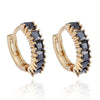 18K Gold Galvanized Zircon Earrings   black - Mega Save Wholesale & Retail - 1