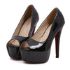 Super High Thin Heel Night Club Sexy Peep-toe Women Shoes  black  35 - Mega Save Wholesale & Retail