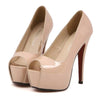 Super High Thin Heel Night Club Sexy Peep-toe Women Shoes  nude pink - Mega Save Wholesale & Retail