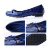 Plus Size Patent Leather Bowknot Low-cut Square Last Flat Thin Shoes  blue - Mega Save Wholesale & Retail - 2