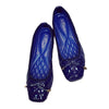 Plus Size Patent Leather Bowknot Low-cut Square Last Flat Thin Shoes  blue  35 - Mega Save Wholesale & Retail