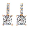 Ear Studs Stylish Square Zircon Ear Accessory  gold plated white zircon - Mega Save Wholesale & Retail - 1