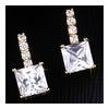 Ear Studs Stylish Square Zircon Ear Accessory  gold plated white zircon - Mega Save Wholesale & Retail - 2