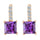 Ear Studs Stylish Square Zircon Ear Accessory    gold plated purple zircon - Mega Save Wholesale & Retail - 1