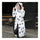 Down Coat Long Thick Printing Woman Cotton Coat   white   L - Mega Save Wholesale & Retail - 1