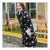 Down Coat Long Thick Printing Woman Cotton Coat   black  L - Mega Save Wholesale & Retail - 2