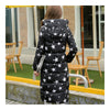 Down Coat Long Thick Printing Woman Cotton Coat   black  L - Mega Save Wholesale & Retail - 3