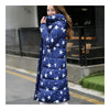 Down Coat Long Thick Printing Woman Cotton Coat   blue   L - Mega Save Wholesale & Retail - 2