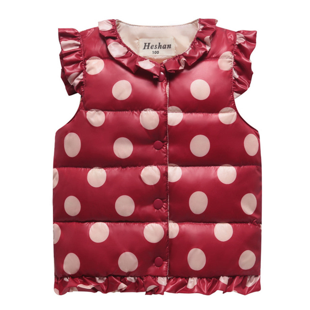 Winter Light Thin Gitl Waistcoat Vest Down Coat   red    90cm - Mega Save Wholesale & Retail - 1