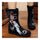 Fly to the Moon Vintage Beijing Cloth Shoes Embroidered Boots black - Mega Save Wholesale & Retail - 4