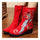 Fly to the Moon Vintage Beijing Cloth Shoes Embroidered Boots red - Mega Save Wholesale & Retail - 2